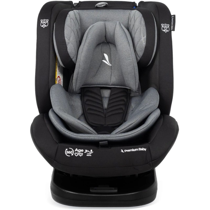 Asiento Premium Baby Para Auto First 360° 2.0 Negro Gris