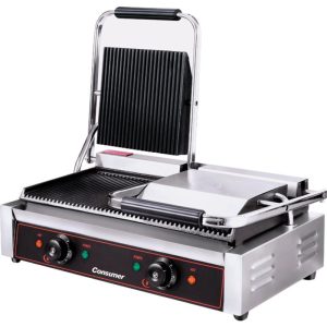Plancha Grill Consumer Electrica Con 2 Tapas